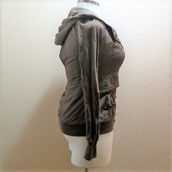 5/$20 Sanctuary Army Green Jacket Floral Lining - Picture 2 of 7